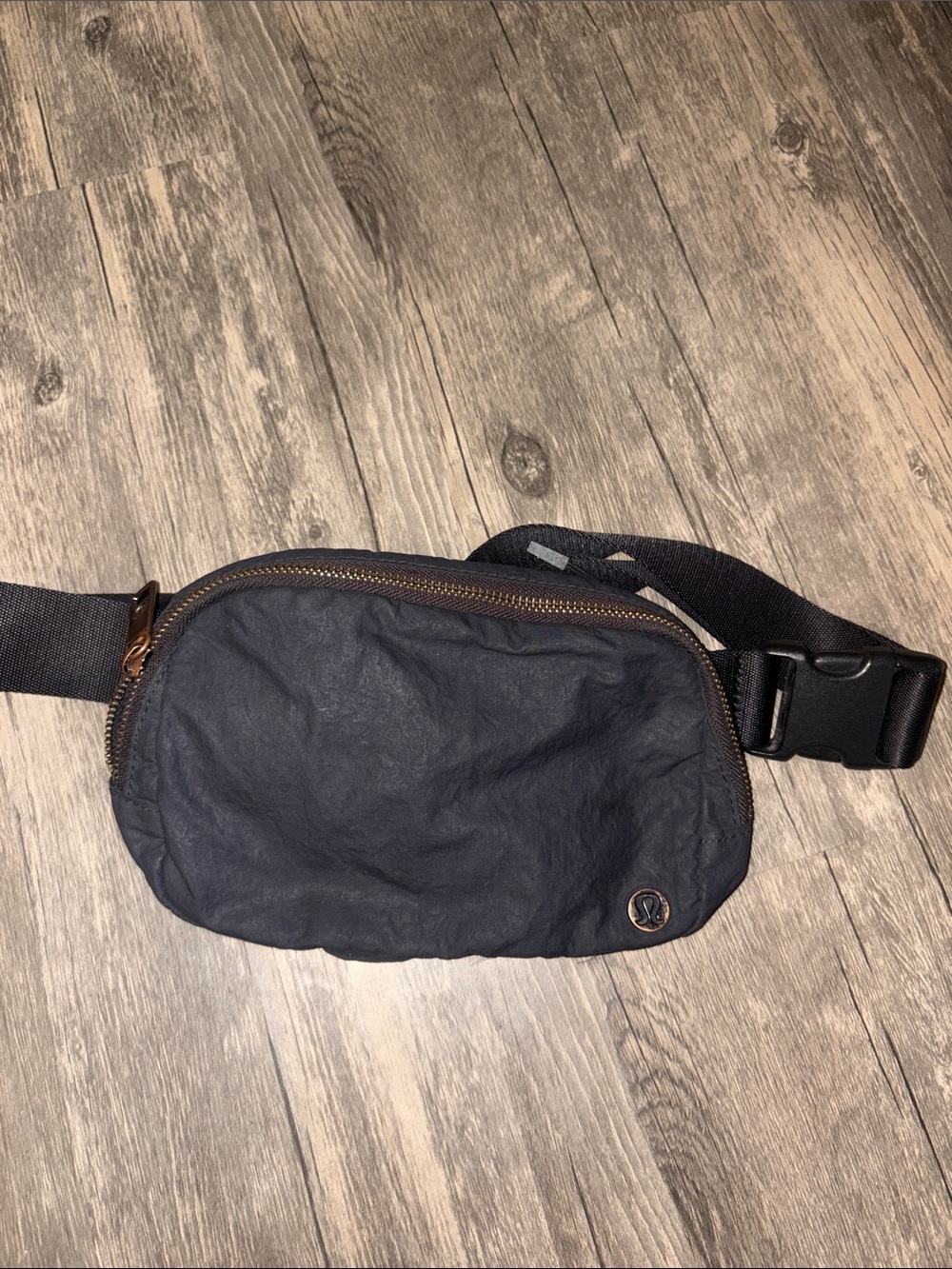 lululemon athletica black / gold  crossbody  Pack with Bronze Zipper
